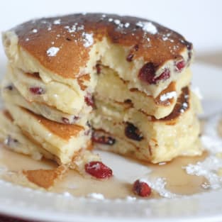 Cranberry white chocolate chip pancakes photo