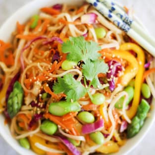 Spring vegetable pad thai photo