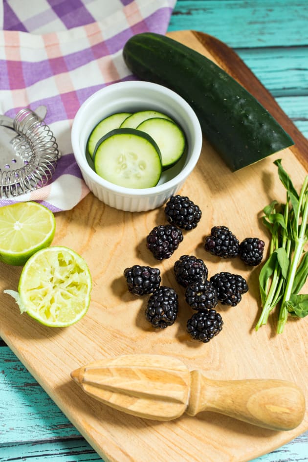 Blackberry Cucumber Tarragon Gin Fizz Picture