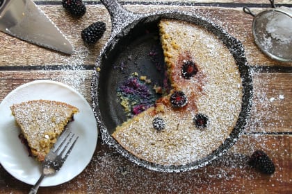 Gluten Free Skillet Blackberry Cake