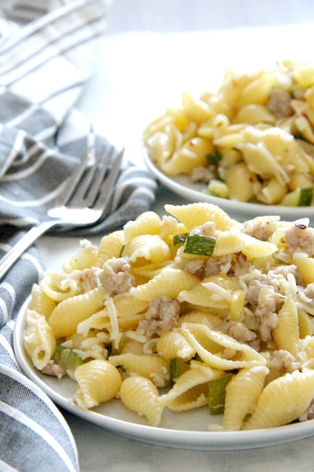 Spicy Sausage Zucchini Pasta Image