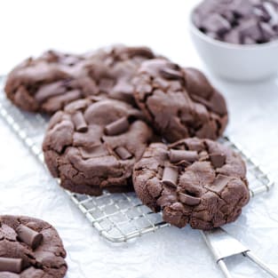 Gluten free double chocolate chunk cookies photo