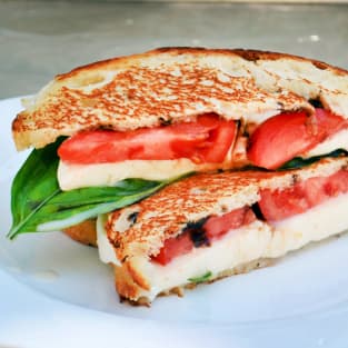 Grilled caprese sandwich photo