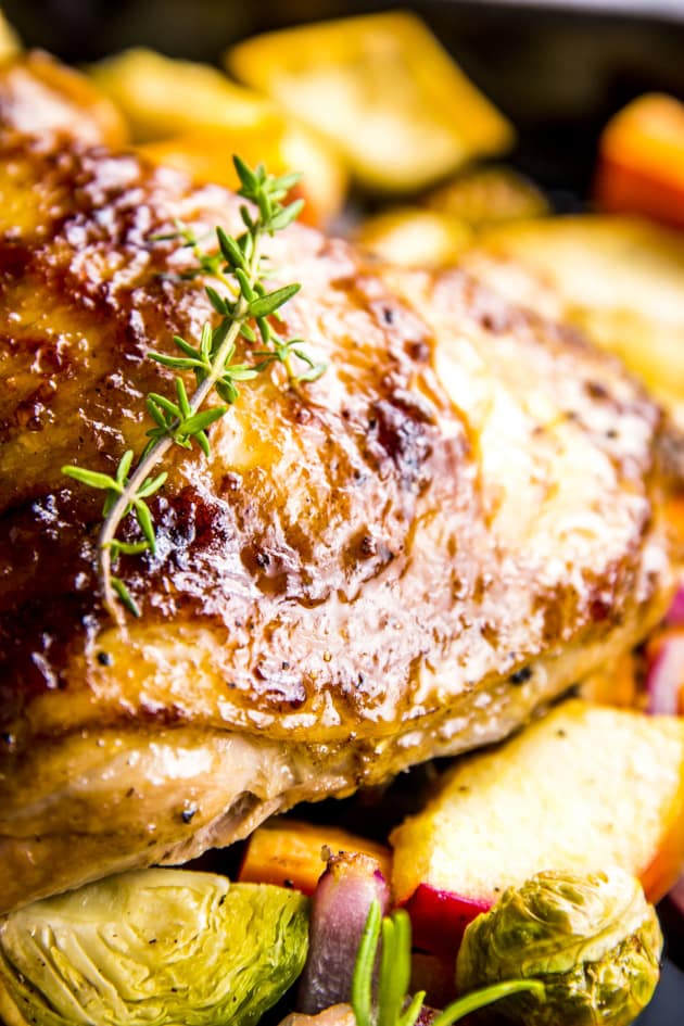 Balsamic Glazed Chicken and Winter Vegetable Sheet Pan Dinner Image