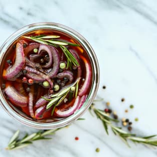 Pickled red onions photo