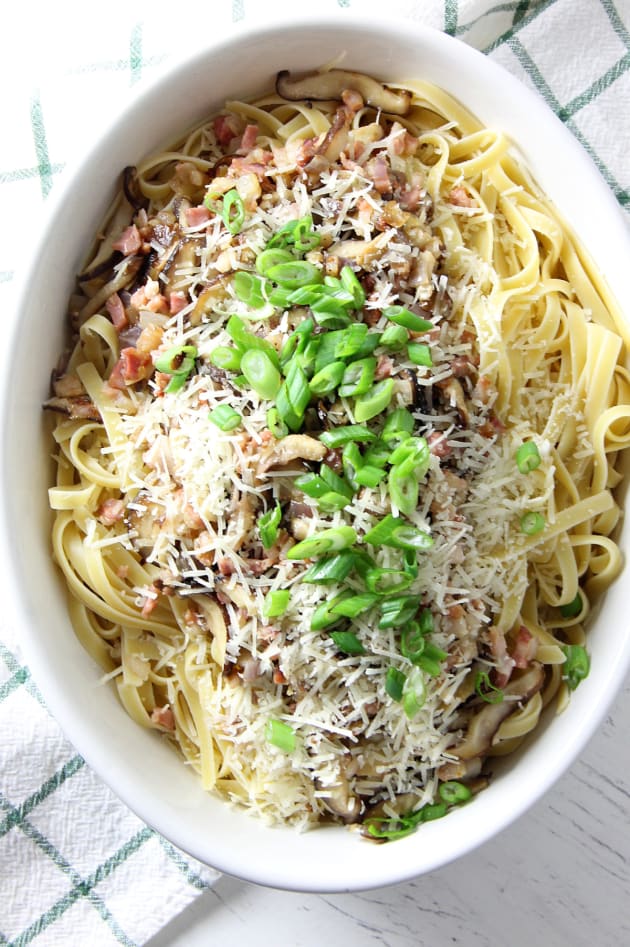 Pancetta Mushroom Fettuccine Recipe Food Fanatic