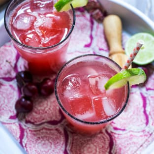 Cherry lime rickey with gin photo