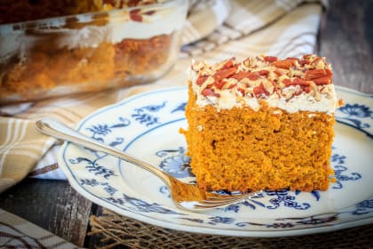Pumpkin Snack Cake with Cream Cheese Frosting