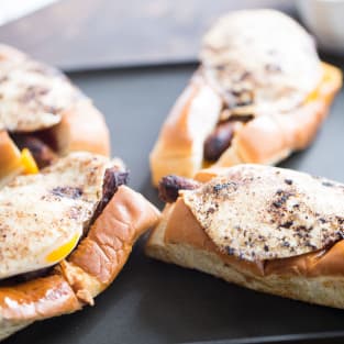 Sausage egg breakfast subs photo