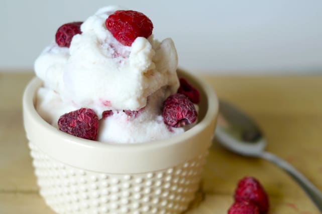 Gluten Free Raspberry Vanilla Ice Cream