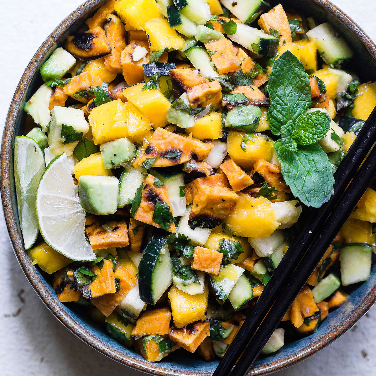 Thai Mango Avocado Salad With Sweet Potatoes Food Faith Fitness