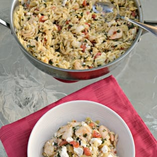 Shrimp and orzo picture