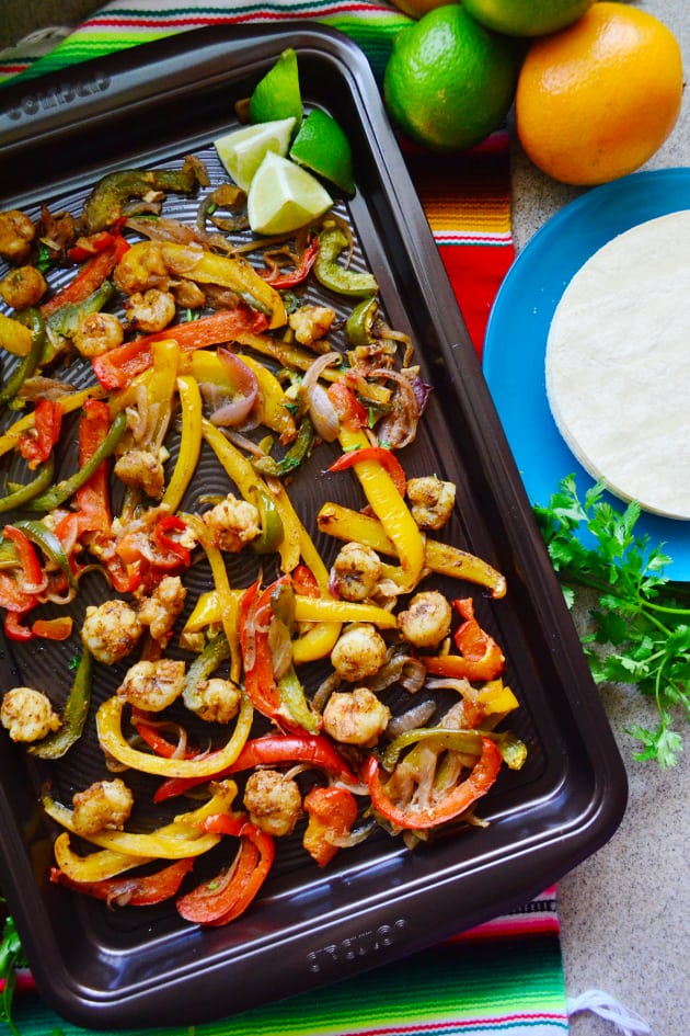 Sheet Pan Citrus Rock Shrimp Fajitas Picture