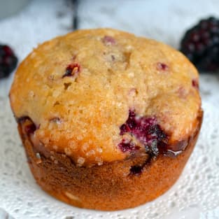 Blackberry yogurt muffins photo