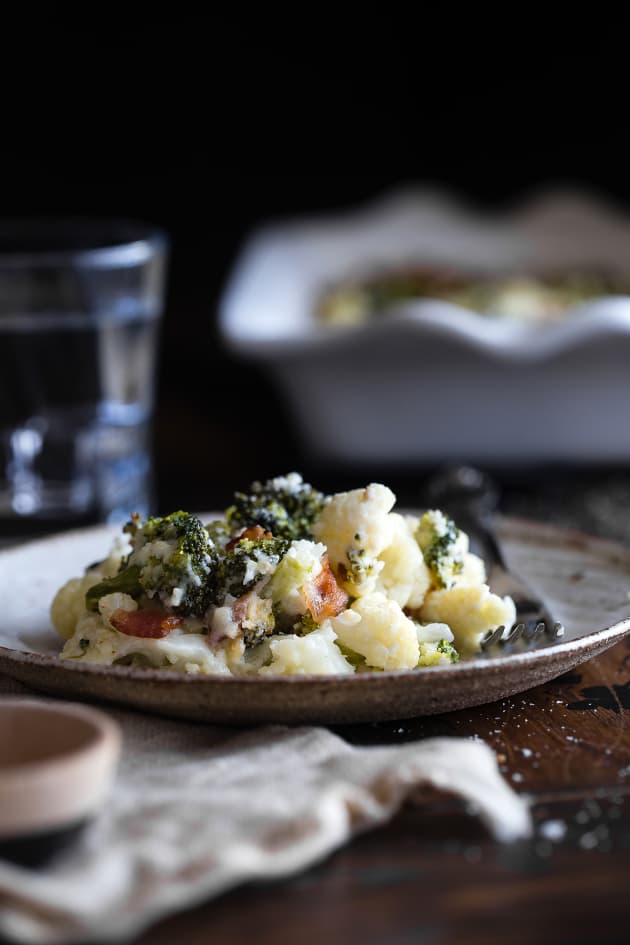 Loaded Broccoli Cauliflower Cheese Casserole Image - Food Fanatic