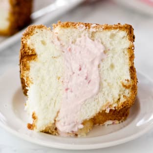 Strawberry cream angel cake photo
