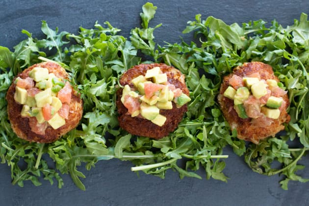 Crispy Crab Cakes with Avocado Grapefruit Salsa Image