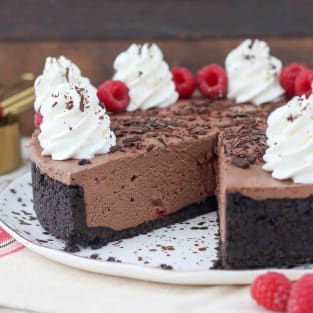 No bake chocolate raspberry cheesecake photo