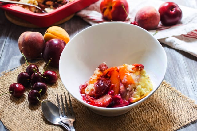 Stone Fruit Cobbler with Bourbon