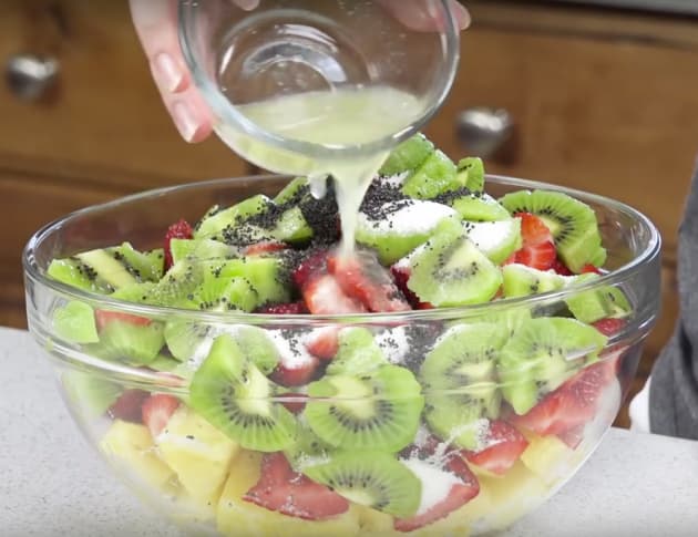 Fruit Salad with Lemon Poppy Seed Dressing