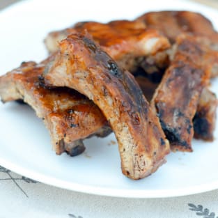 Grilled baby back ribs photo