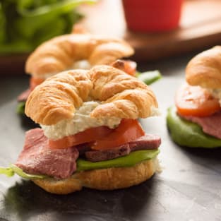 Roast beef croissant sandwiches photo