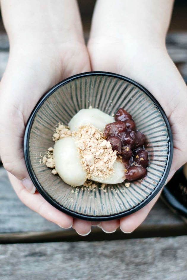 mochi with red bean paste