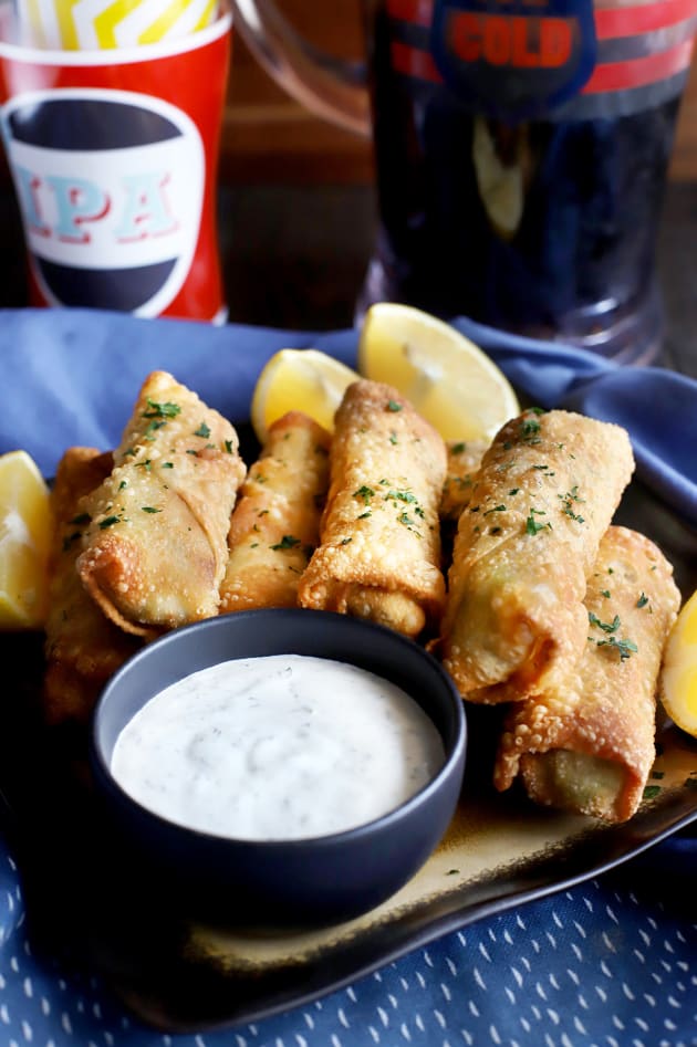 Avocado Sundried Tomato Egg Rolls with Creamy Ranch Dipping Sauce
