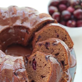Chocolate cherry bundt cake image