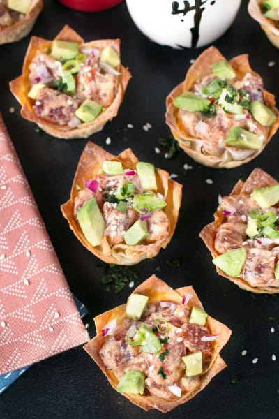File 2 Spicy Tuna Poke and Avocado Wonton Cups
