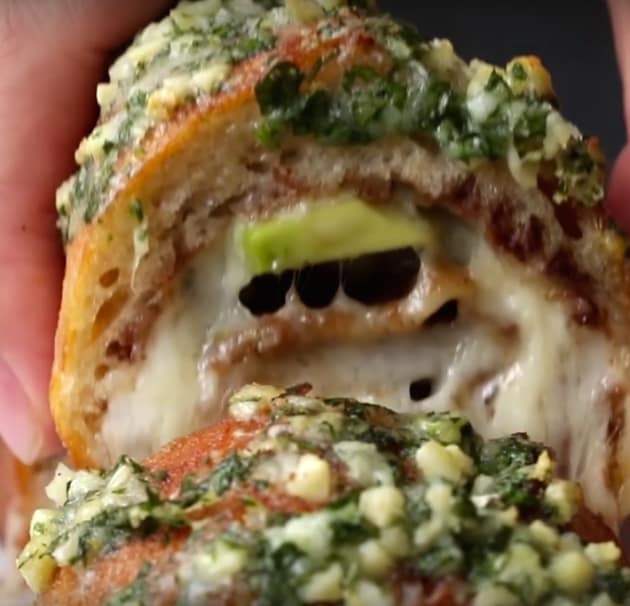 Beef Stuffed Garlic Bread