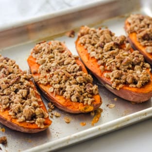 Streusel topped sweet potatoes photo