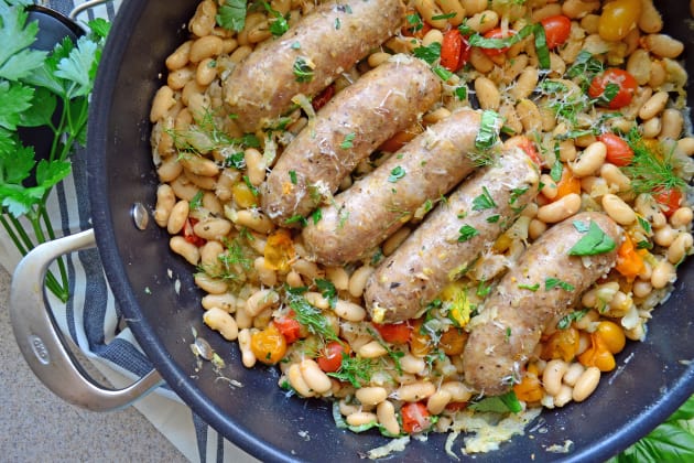Italian Sausage and White Beans Skillet Image