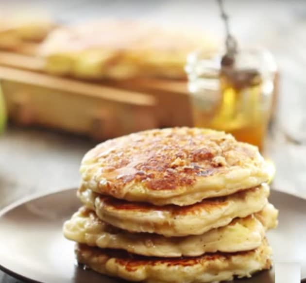 Stack of Apple Crisp Pancakes