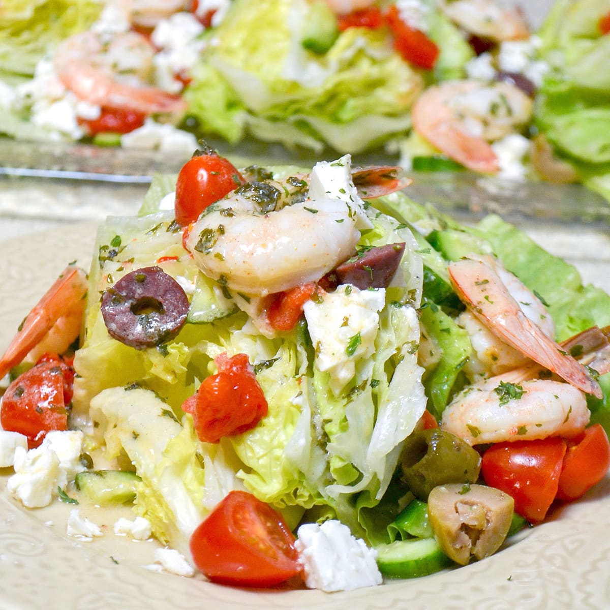 Mediterranean Shrimp Wedge Salad Recipe Food Fanatic