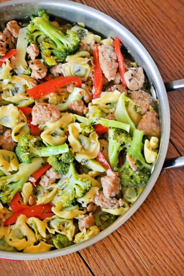 Sausage Broccoli Tortellini Skillet - Food Fanatic