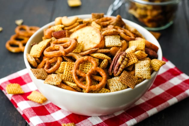 chex mix in roaster oven
