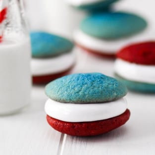 Red white and blue whoopee pies photo