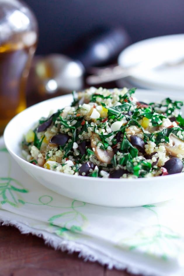 Kalamata Collard Quinoa Salad Food Fanatic