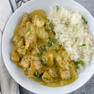 Paleo basil chicken coconut curry photo
