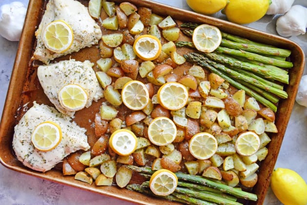 Lemon Chicken Asparagus Sheet Pan Dinner Recipe - Food Fanatic