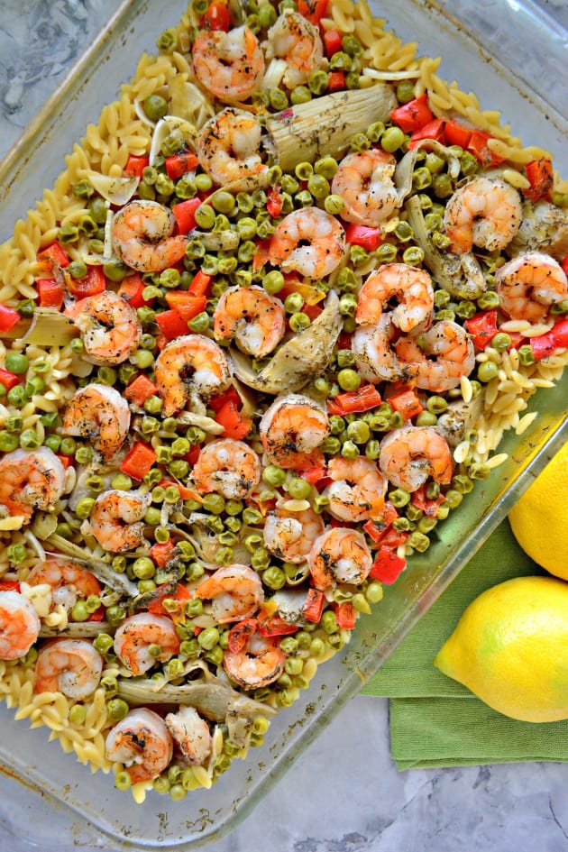 One Pan Lemon Artichoke & Shrimp Orzo Image