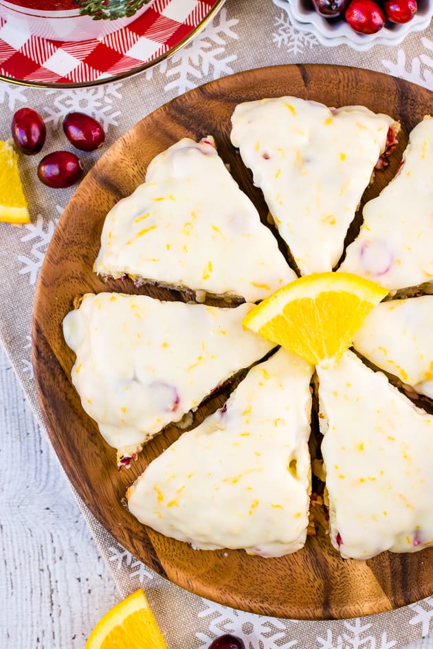 Glazed Cranberry Orange Scones Recipe - Food Fanatic