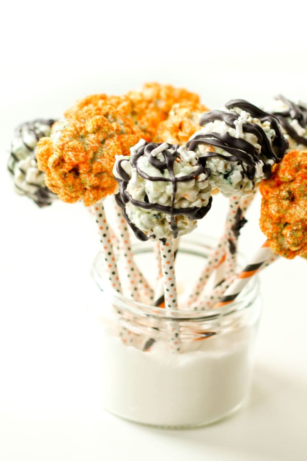 Halloween Popcorn Pops with Campfire® Marshmallows - Food Fanatic