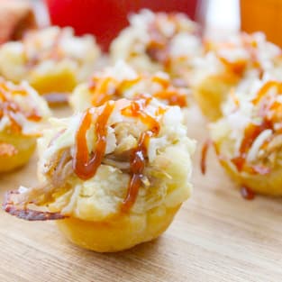 Bbq shredded pork cups with cheese photo
