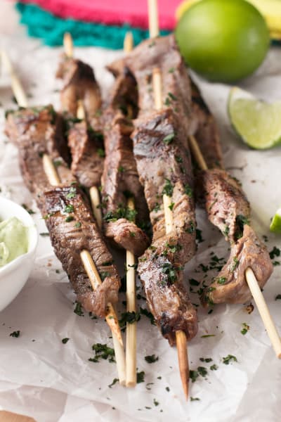 File 2 Cilantro Lime Grilled Beef Skewers with Jalapeño Avocado Dipping Sauce