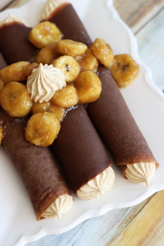 Chocolate Crepes with Peanut Butter Marshmallow Filling Picture