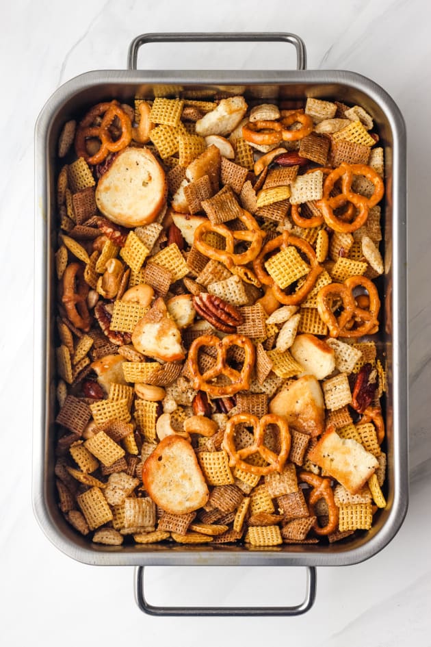 chex mix in roaster oven