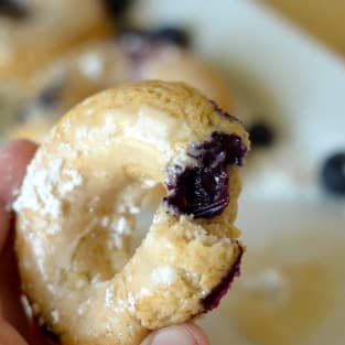 Gluten free baked blueberry donuts photo