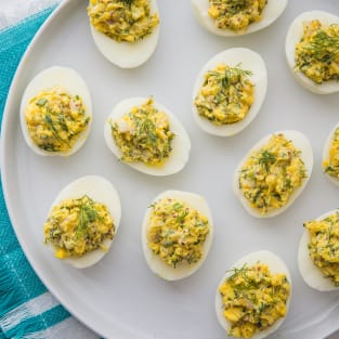 Herbed deviled eggs photo